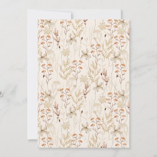 Invitation Fleurs de prairie rustique Boho Fête de Graduation (Dos)