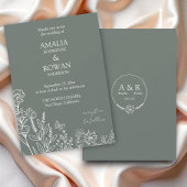 Invitation Fleurs de prairie Sirocco Mariage vert