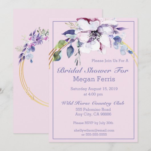 Invitation Fleurs de printemps (Devant / Derrière)