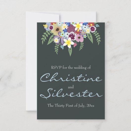 Invitation Fleurs de printemps, 3,5 x 5 RSVP (Devant)