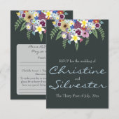 Invitation Fleurs de printemps, 3,5 x 5 RSVP (Devant / Derrière)