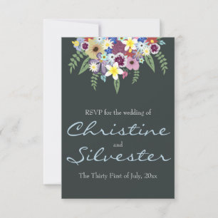 Invitation Fleurs de printemps, 3,5 x 5 RSVP