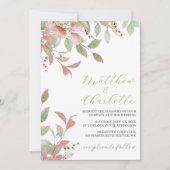 Invitation Fleurs de printemps Aquarelle Mariage rose (Devant)