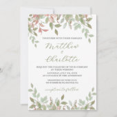 Invitation Fleurs de printemps Aquarelle Mariage rose (Devant)