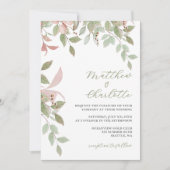 Invitation Fleurs de printemps Aquarelle Mariage rose (Devant)