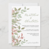 Invitation Fleurs de printemps Aquarelle Mariage rose (Devant)