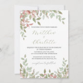 Invitation Fleurs de printemps Aquarelle Mariage rose (Devant)