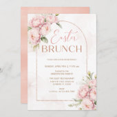 Invitation Fleurs de printemps Brunch de Pâques (Devant / Derrière)