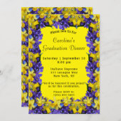 Invitation Fleurs de printemps Cadre Dîner Jaune Diplôme (Devant / Derrière)