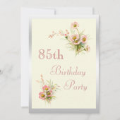 Invitation Fleurs de printemps chic 85e anniversaire (Devant)