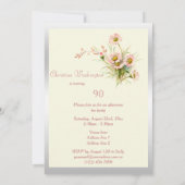 Invitation Fleurs de printemps chic 90e anniversaire (Dos)