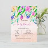 Invitation Fleurs de printemps colorées Aquarelle (Debout devant)