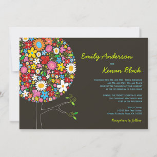 Invitation Fleurs de printemps colorées Whimsical Mariage Pop