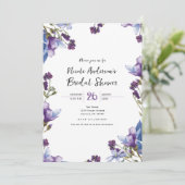 Invitation Fleurs de printemps délicates Mariage violet (Debout devant)