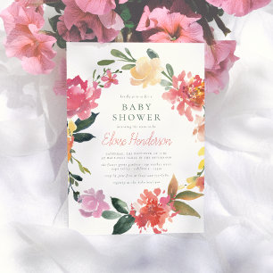 Invitation Fleurs de printemps Elégant et simple Baby showe