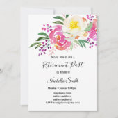 Invitation fleurs de printemps élégantes retraite florale ros (Devant)