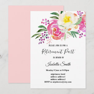 Invitation fleurs de printemps élégantes retraite florale ros