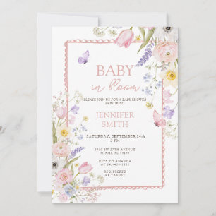 Invitation Fleurs de printemps et d'été Bébé en fleurs Baby S