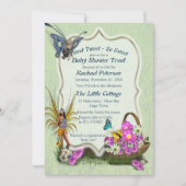 Invitation Fleurs de printemps et fées papillons (Devant)