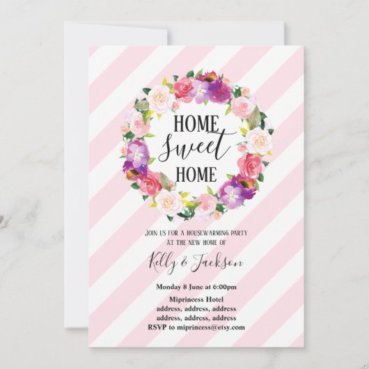 Invitation fleurs de printemps, fête à foyer floral (Devant)