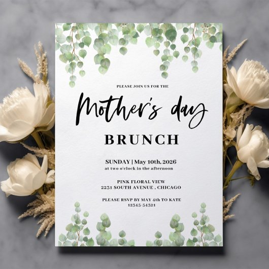 Invitation Fleurs de printemps Fête des mères Brunch