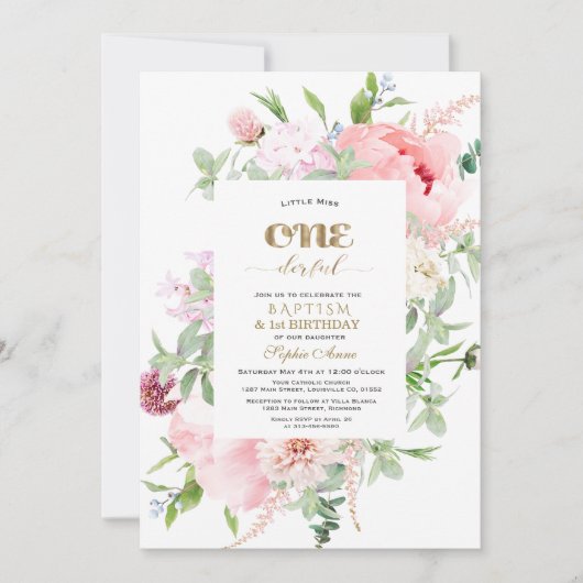 Invitation Fleurs de printemps fleurissent premier anniversai (Devant)