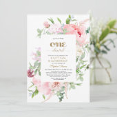 Invitation Fleurs de printemps fleurissent premier anniversai (Debout devant)