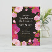 Invitation Fleurs de printemps florales roses élég (Debout devant)