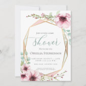 Invitation Fleurs de printemps fraîches et Baby shower de feu (Devant)