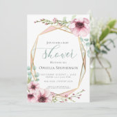 Invitation Fleurs de printemps fraîches et Baby shower de feu (Debout devant)