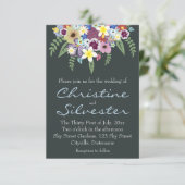 Invitation Fleurs de printemps, mariage 3,5 x 5 (Debout devant)