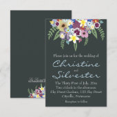 Invitation Fleurs de printemps, mariage 3,5 x 5 (Devant / Derrière)
