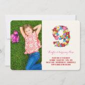 Invitation Fleurs de printemps Neuf Fille 9e anniversaire Inv (Devant)