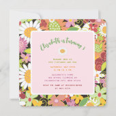 Invitation Fleurs de printemps pastel Fête d'anniversaire de (Devant)