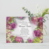 Invitation FLEURS DE PRINTEMPS PEINTES Invitation-Grey (Debout devant)