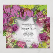 Invitation FLEURS DE PRINTEMPS PEINTES Invitation-Grey (Devant / Derrière)