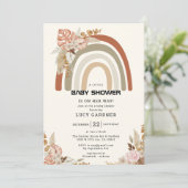 Invitation Fleurs de printemps | Rainbow Simple Girl Baby sho (Debout devant)
