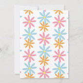 Invitation Fleurs de printemps rose Bleu orange Premier anniv (Dos)