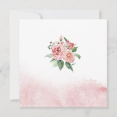 Invitation Fleurs de printemps Roses Mariage sous forme de pi (Dos)