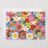 Invitation Fleurs de printemps Sept mignonnes Fille 7e Invita (Dos)