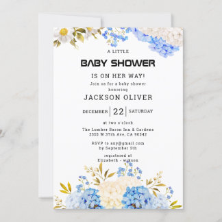 Invitation Fleurs de printemps | Simple Baby shower fille
