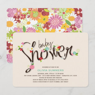 Invitation Fleurs de Printemps Whimsical Chic Baby shower fil