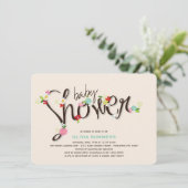 Invitation Fleurs de Printemps Whimsical Chic Baby shower fil (Debout devant)