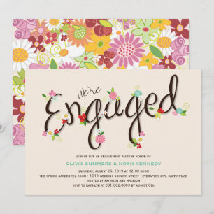 Invitation Fleurs de Printemps Whimsical Chic Engagement Part