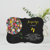 Invitation Fleurs de printemps Whimsical Pop Tree fête d'anni (Debout devant)