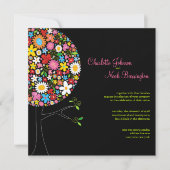 Invitation Fleurs de printemps Whimsical Pop Tree Mariage Inv (Devant)