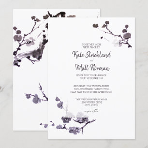 Invitation Fleurs de prunier sumie Mariage