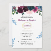 Invitation Fleurs de Prunier Verticales - Baby Shower (Devant)