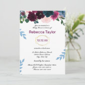 Invitation Fleurs de Prunier Verticales - Baby Shower (Debout devant)