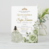 Invitation Fleurs de Quinceañera verdure (Debout devant)